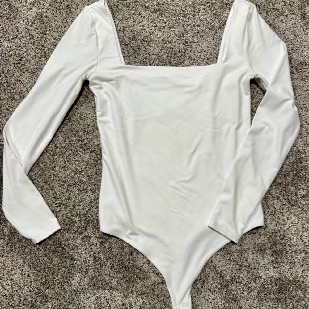 nuuds White Long Sleeve Bodysuit